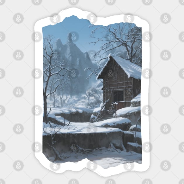 Neverwinter Outskirts - Wintertime on the Sword Coast Sticker by CursedContent